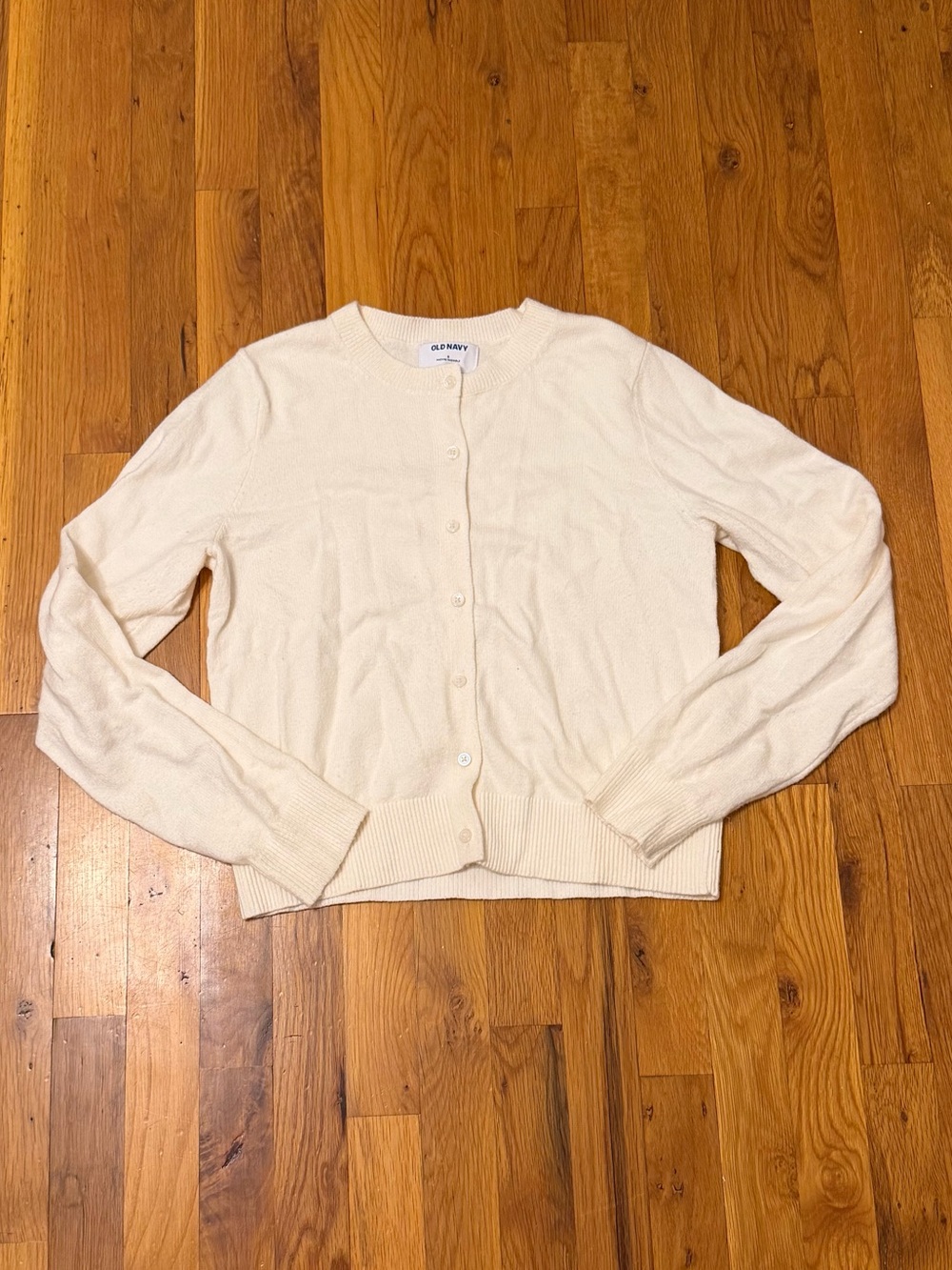 Old Navy Cream Button-Front Knit Cardigan